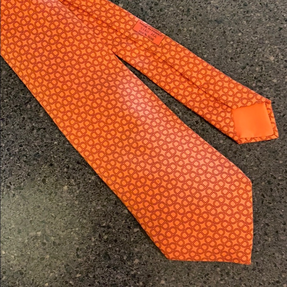 Timeless Hermes orange men's tie